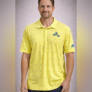 Men’s Adidas Allover Print Primegreen Short Sleeve Golf Shirt